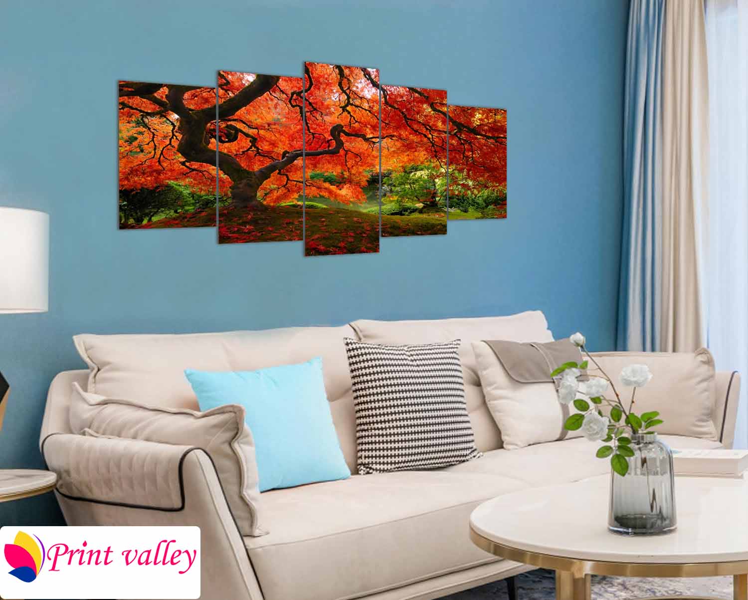 Autumn Serenity Landscape Wall Canvas – 5 Piece Premium Set | Print Valley - Image 4