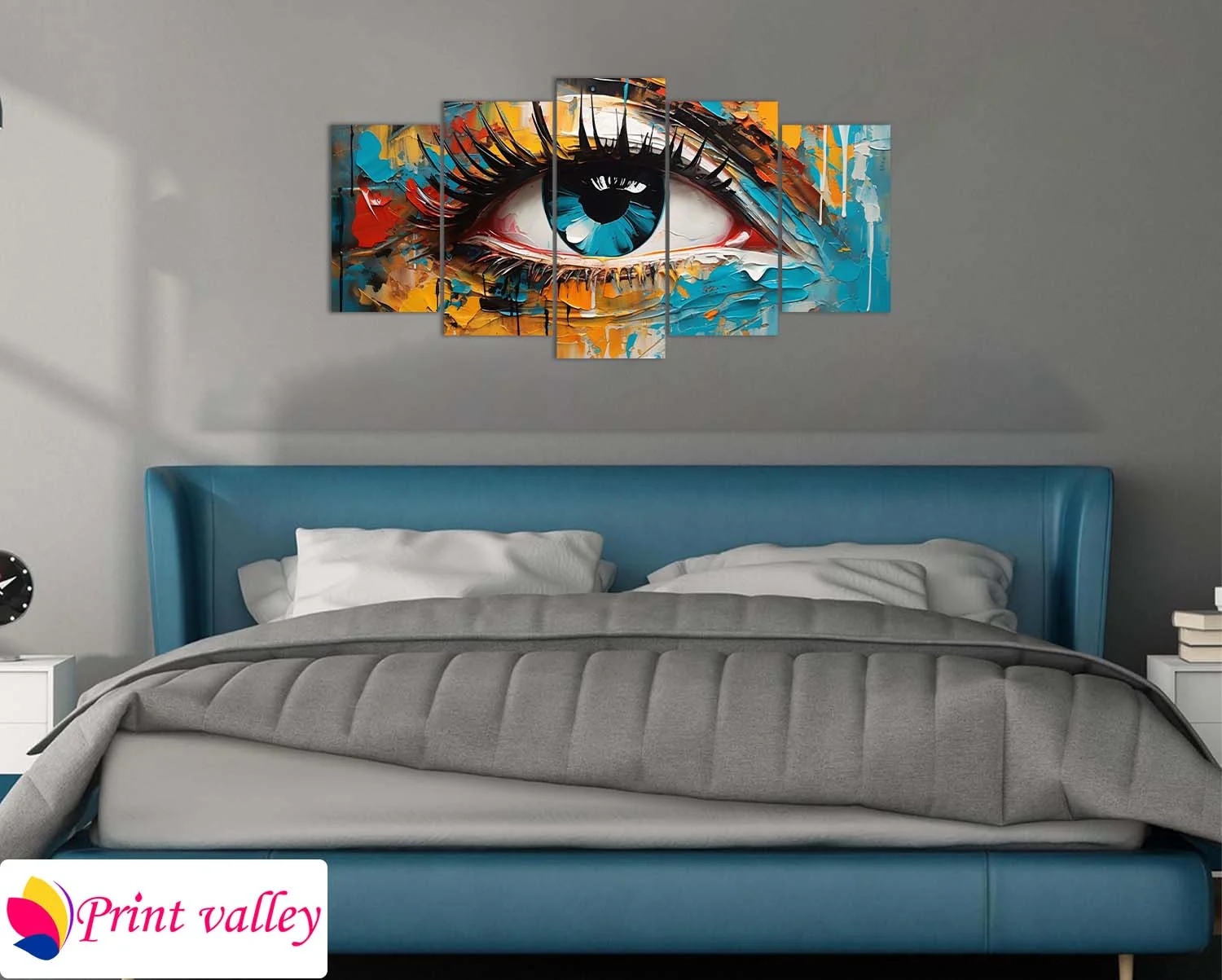 Eye Abstract Painting – Modern & Elegant Wall Art । 5 Piece । Print Valley - Image 3