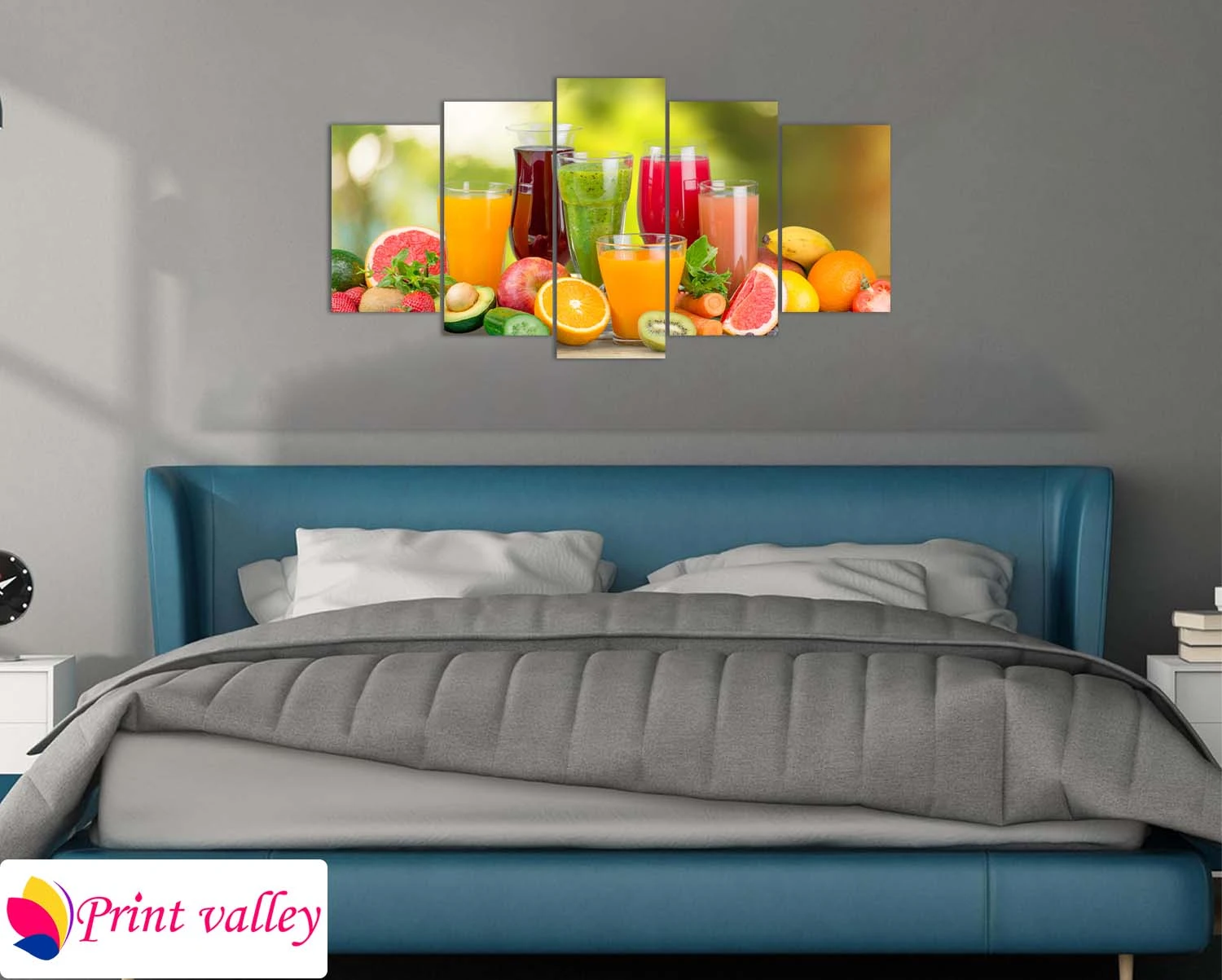 Vibrant Fresh Juice Wall Canvas – 5 Piece | Print Valley - Image 3