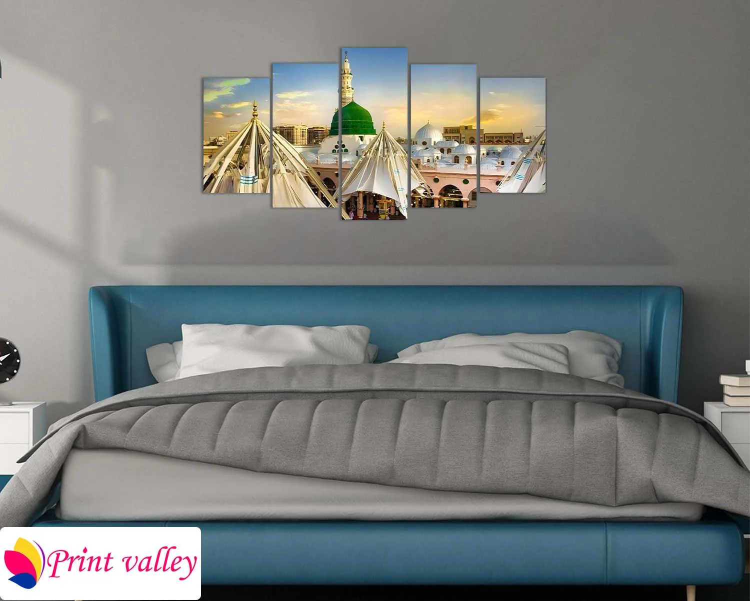 Madina Masjid Sunset View Wall Art – 5 Piece | Print Valley - Image 3