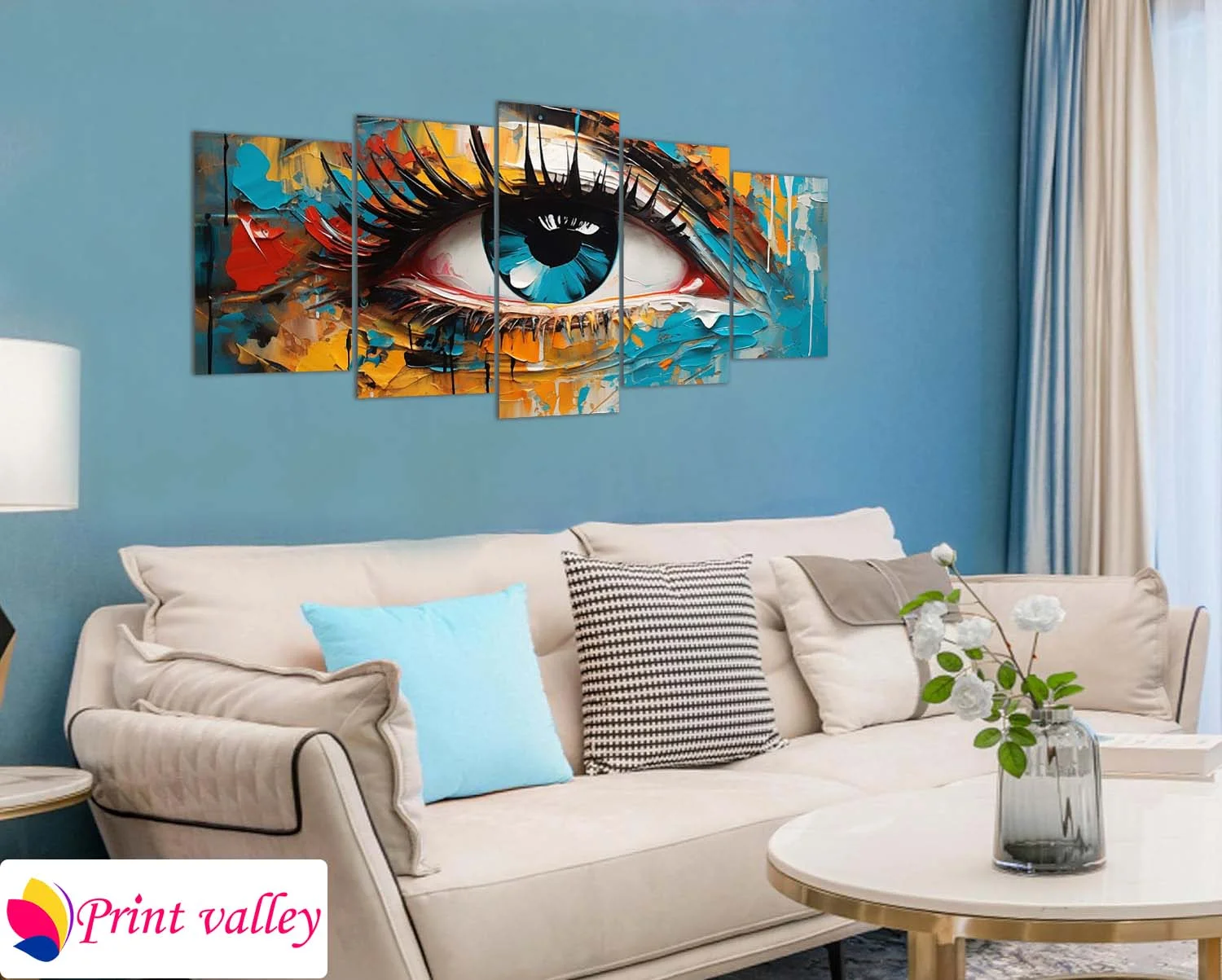 Eye Abstract Painting – Modern & Elegant Wall Art । 5 Piece । Print Valley - Image 4