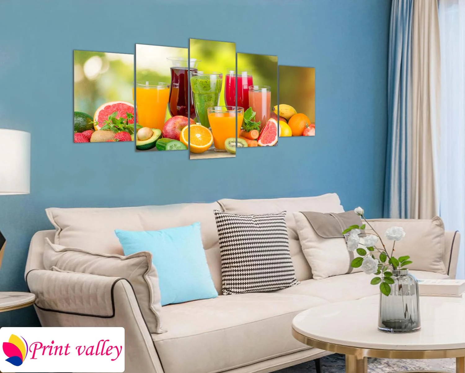 Vibrant Fresh Juice Wall Canvas – 5 Piece | Print Valley - Image 4