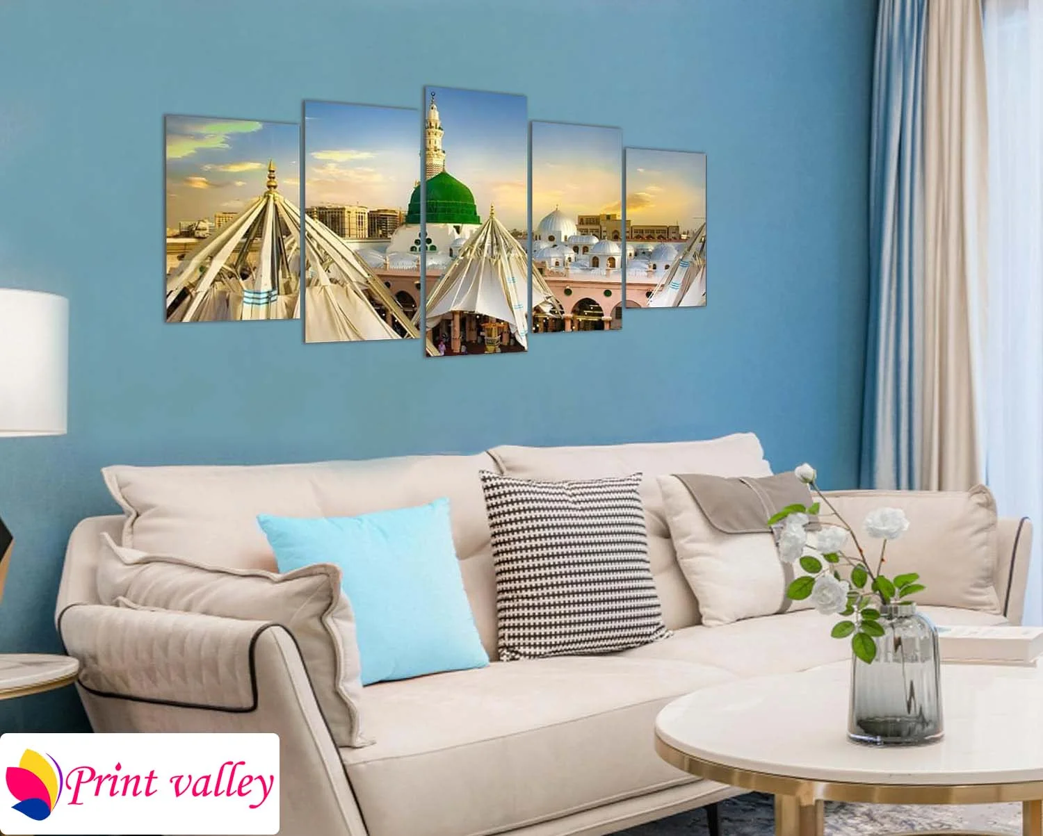 Madina Masjid Sunset View Wall Art – 5 Piece | Print Valley - Image 4